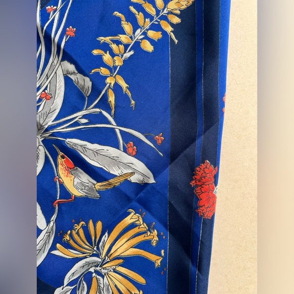 💐🟦Sunkyung Sa Silk Scarf | Yellow/Orange Bouquets | 29" Square | Vtg Japanese - Picture 17 of 17